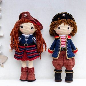 Patrón Hermanos Pirata Jack y Rose amigurumi