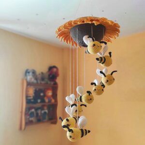 Patrón móvil abejas amigurumi