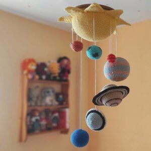 Patrón móvil sistema solar amigurumi